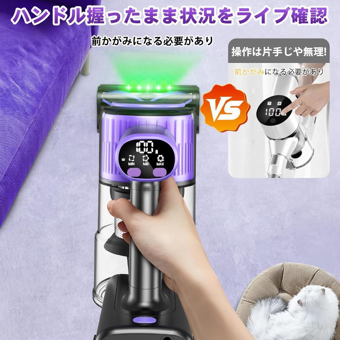 新品 未開封 コードレス掃除機 90Kpa 強力吸引 自立式 軽量 LED