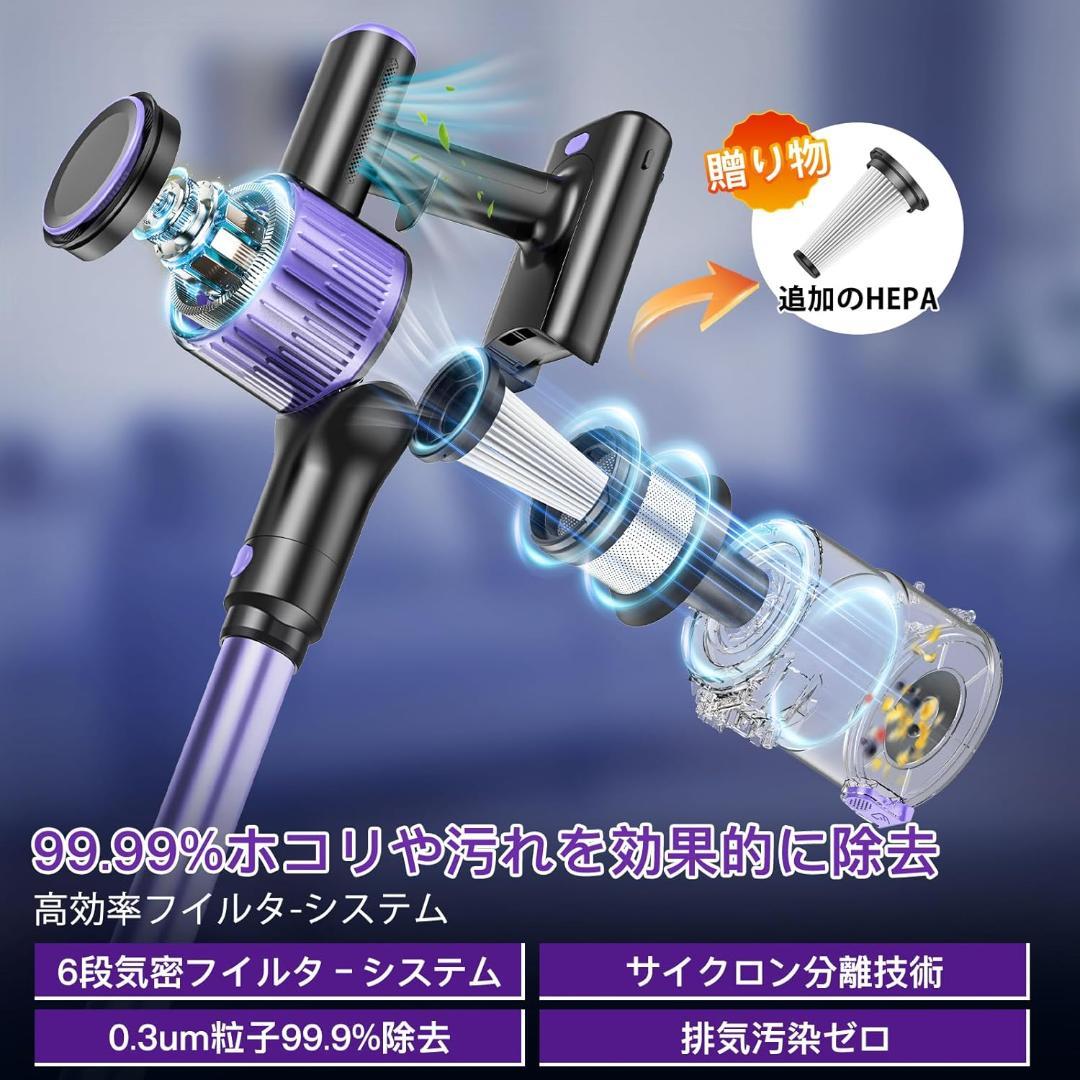 新品 未開封 コードレス掃除機 90Kpa 強力吸引 自立式 軽量 LED