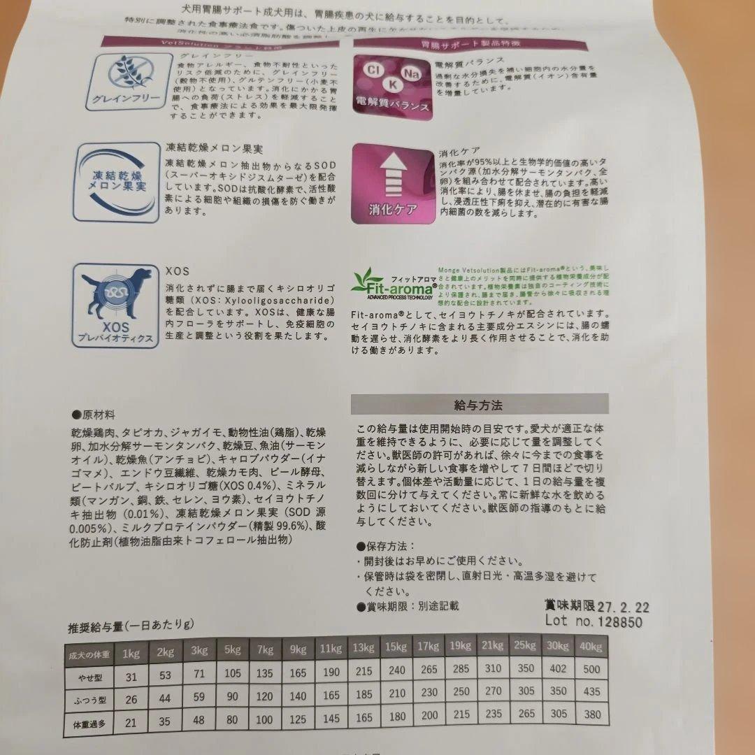 再々値下げ　Monge Vet Solution 犬用療法食 　合計7.6kg