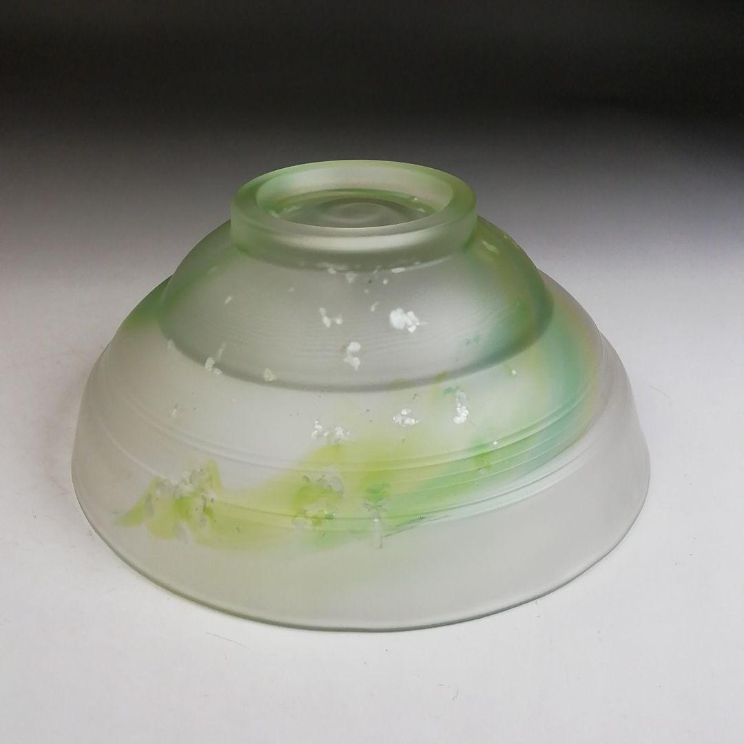 Ｗ３７５　茶碗　『硝子　茶碗』『関吉昭 造』　共箱　抹茶碗　茶道具