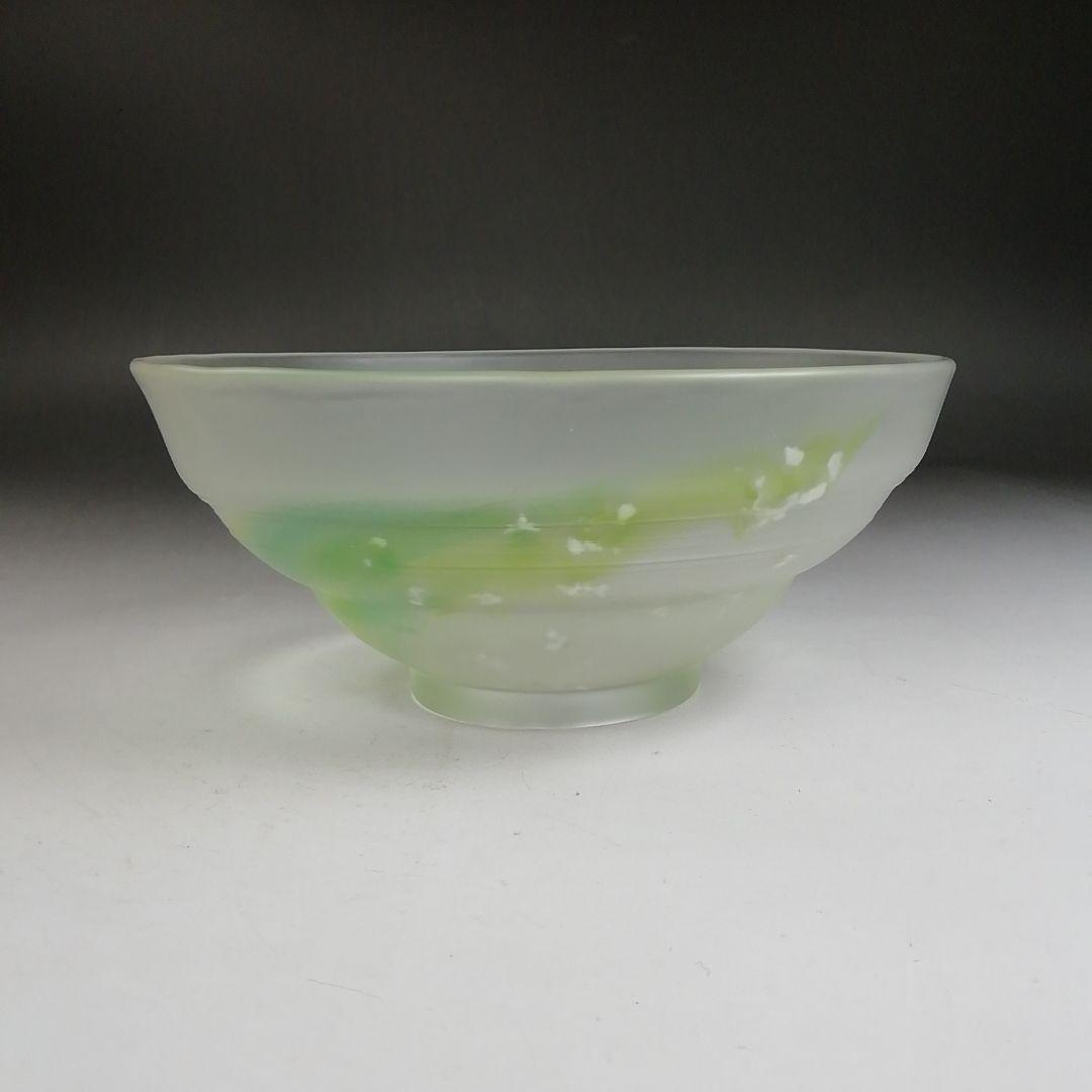 Ｗ３７５　茶碗　『硝子　茶碗』『関吉昭 造』　共箱　抹茶碗　茶道具