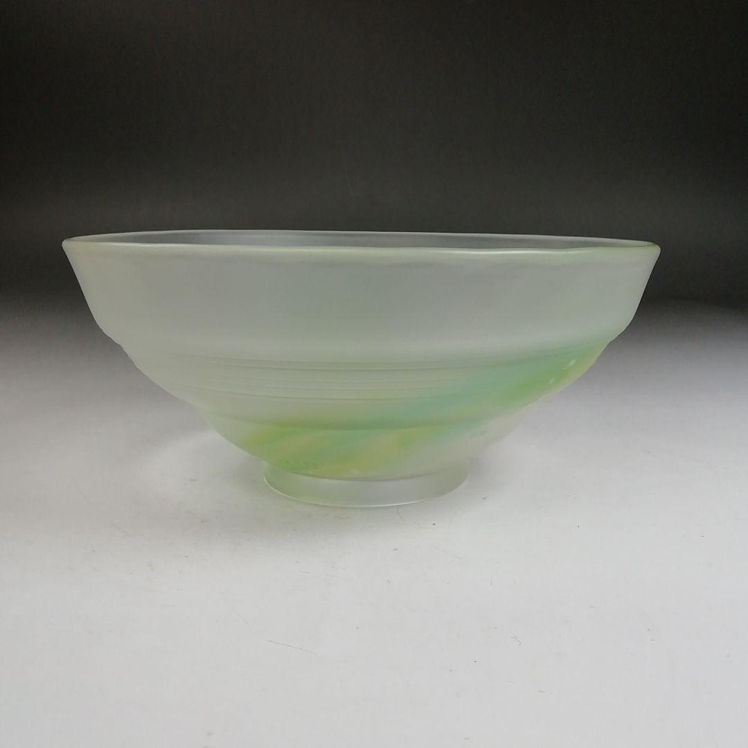 Ｗ３７５　茶碗　『硝子　茶碗』『関吉昭 造』　共箱　抹茶碗　茶道具