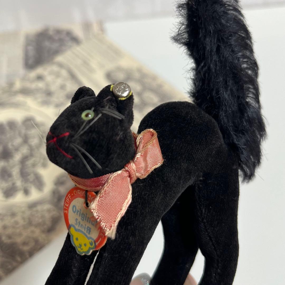 【希少】Steiff シュタイフ　ヴィンテージ　レトロ　トムキャット　ベルベット
