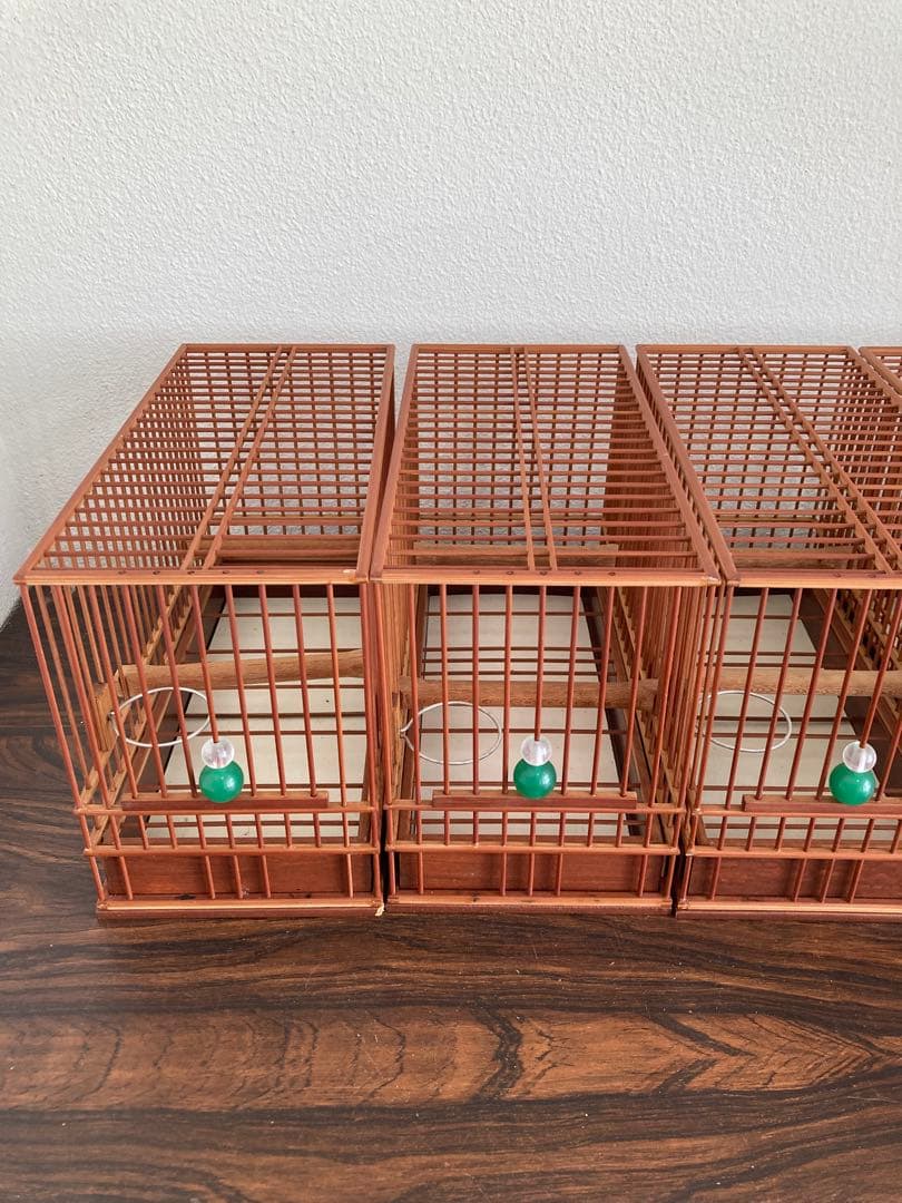 新品未使用品　竹細工　メジロ籠　6個　屋久杉使用の寝かせ箱セット