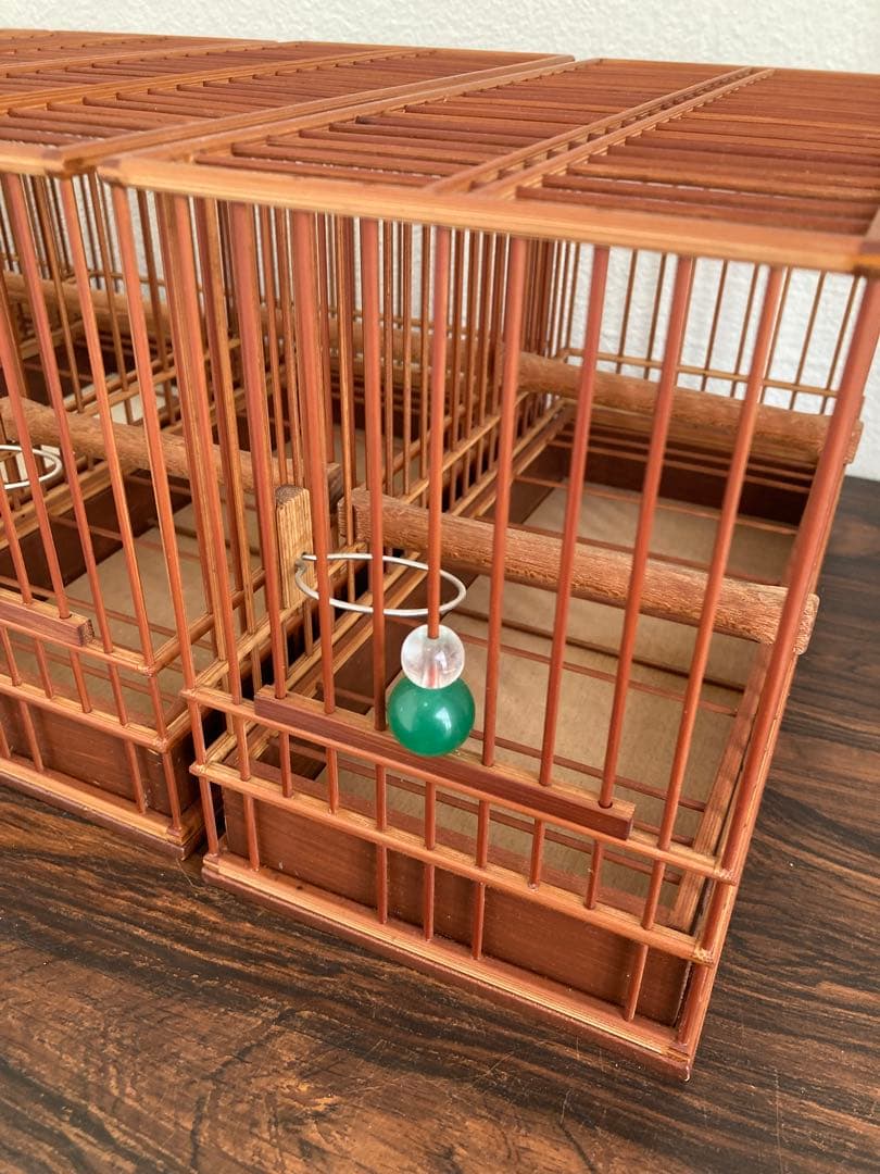 新品未使用品　竹細工　メジロ籠　6個　屋久杉使用の寝かせ箱セット