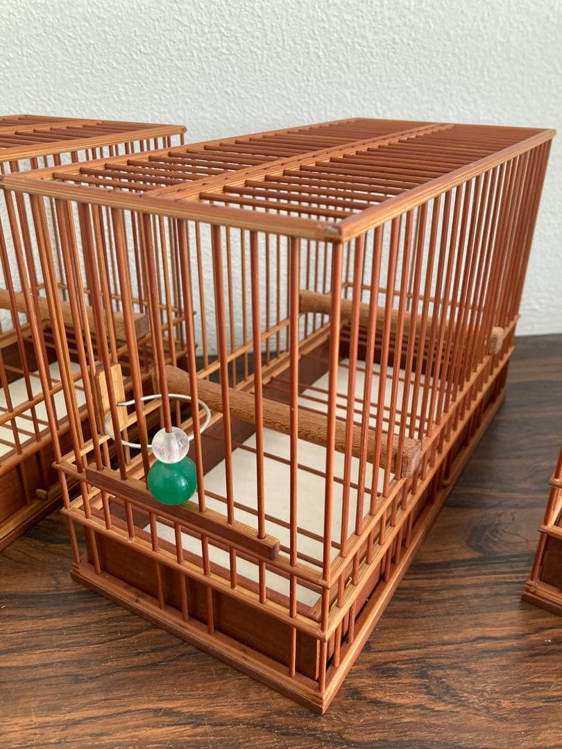 新品未使用品　竹細工　メジロ籠　6個　屋久杉使用の寝かせ箱セット