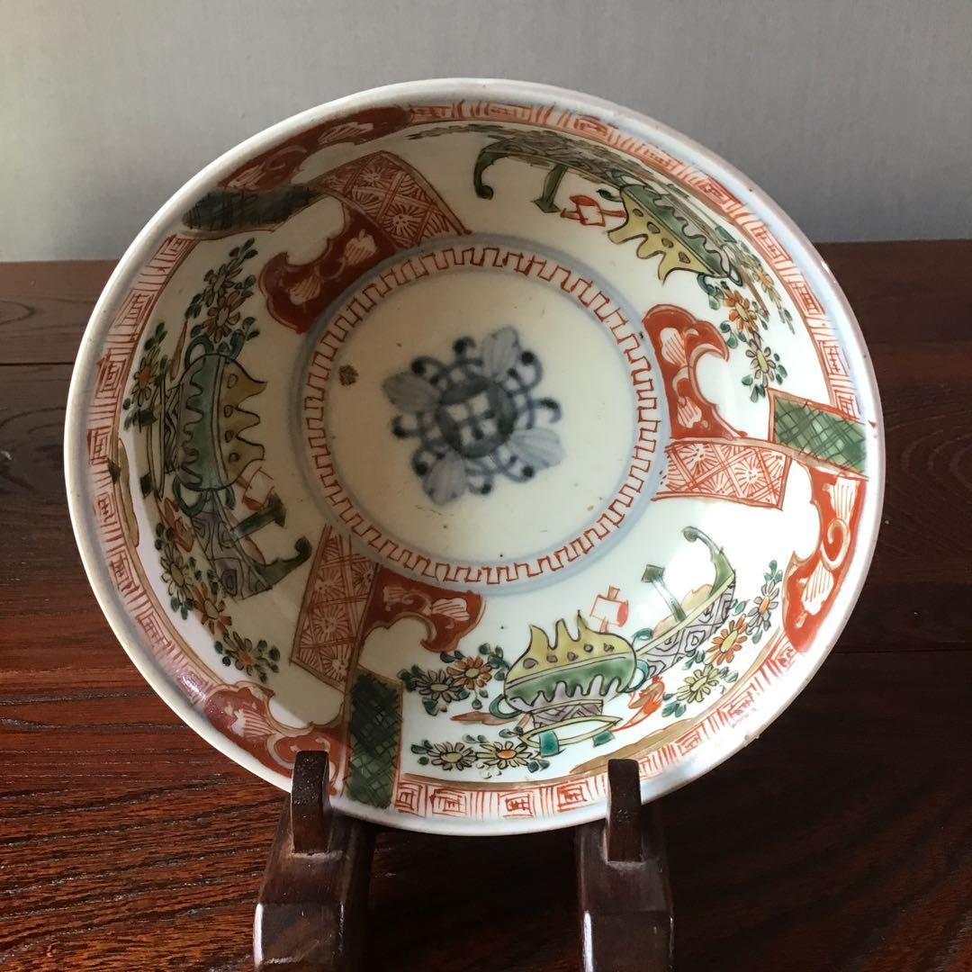 古伊万里　唐子壽　三組丼　江戸期