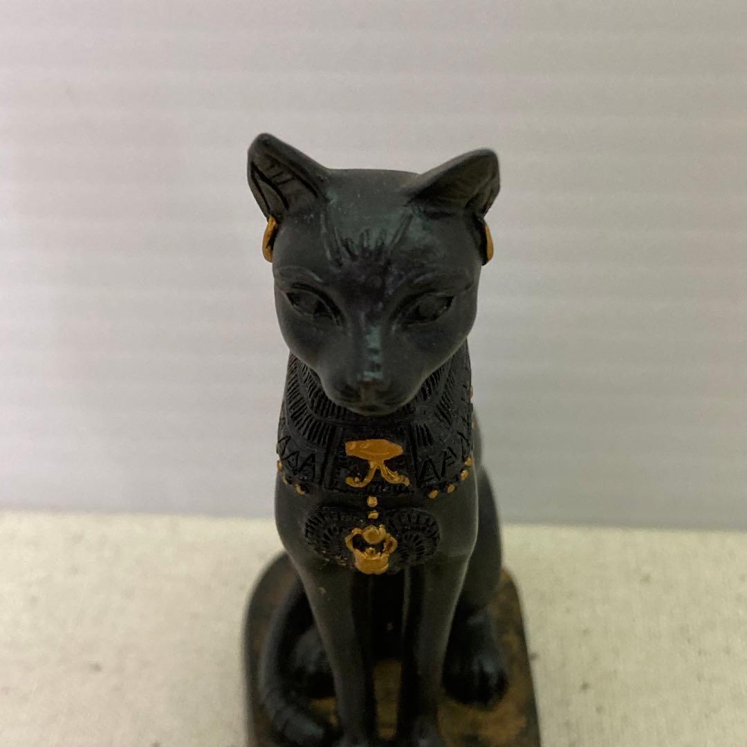 【希少】エジプト　バステト神　古代エジプト　猫型の女神　置物　フィギュア　黒猫