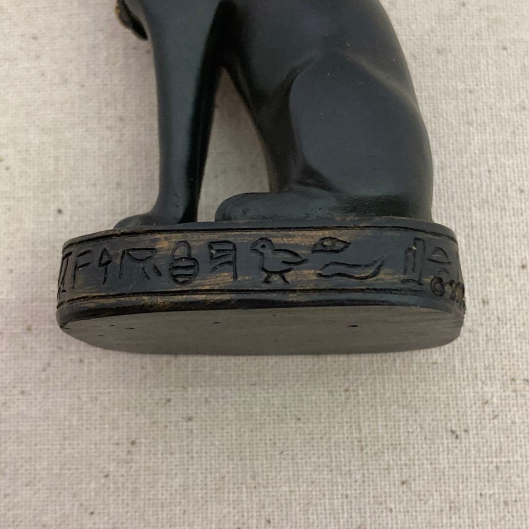 【希少】エジプト　バステト神　古代エジプト　猫型の女神　置物　フィギュア　黒猫