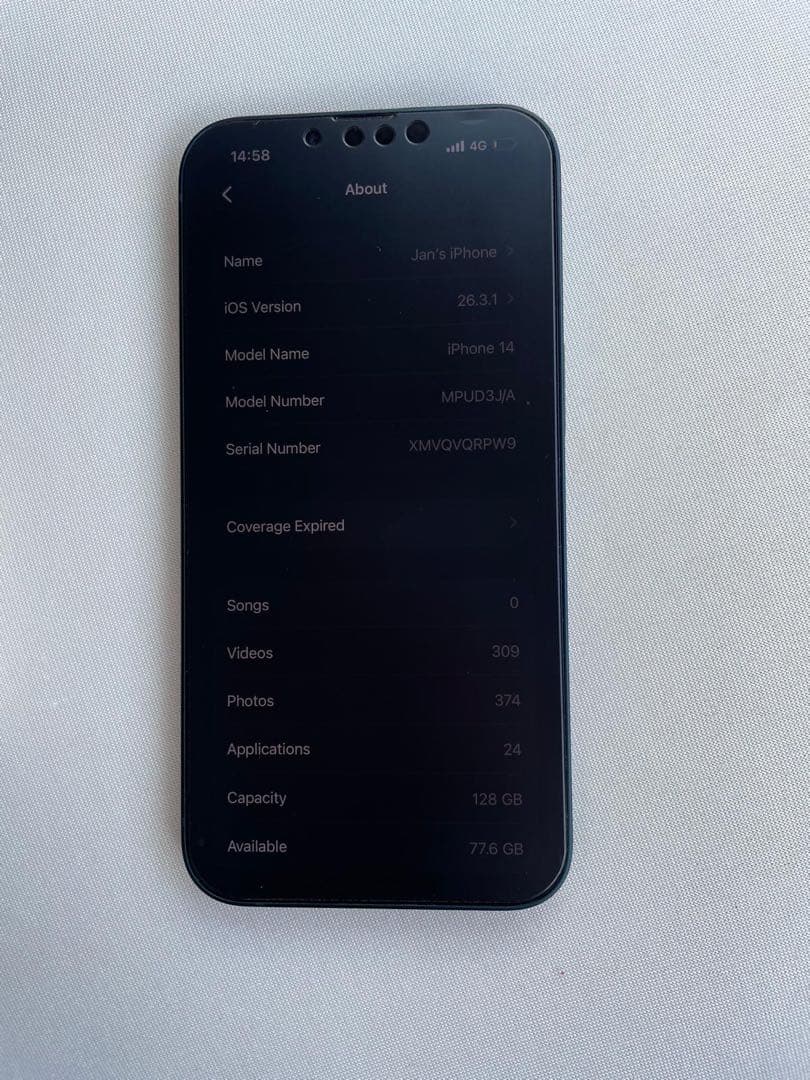 Apple iPhone 14 128gb 80% simフリー