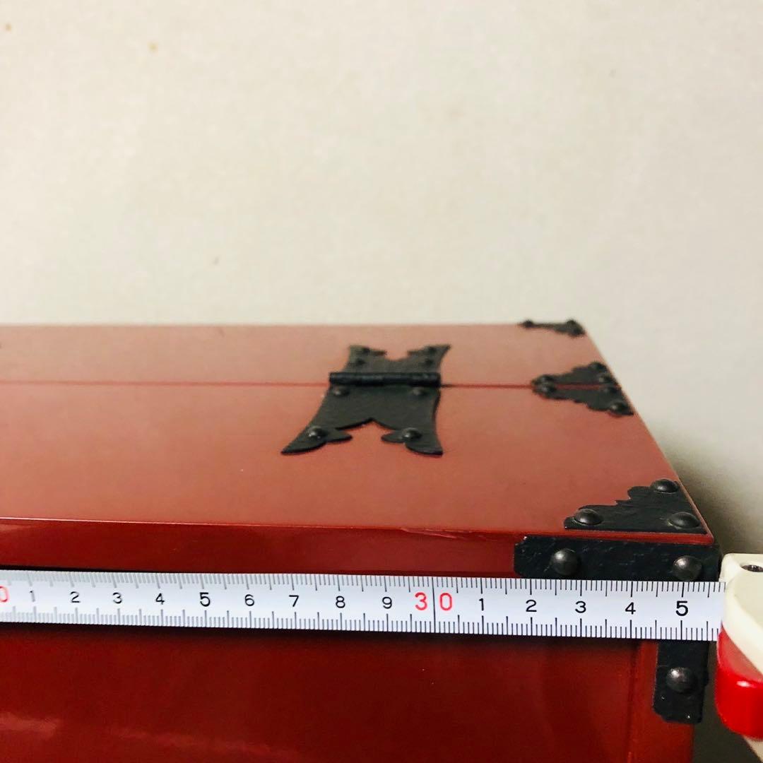 I82伝統的工芸品✨箪笥 木製 朱色漆塗り アンティーク家具 チェスト