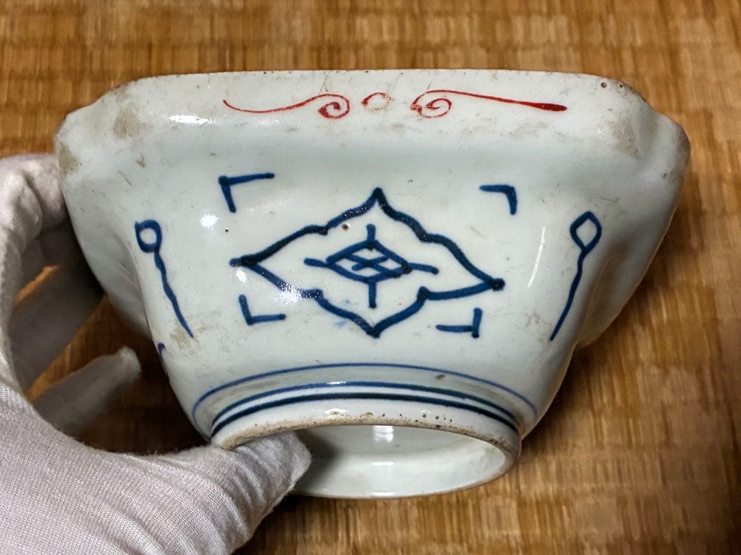 古伊万里 伊万里 色絵 金彩 四角鉢 小鉢 小皿 豆皿 三点 まとめて 時代物