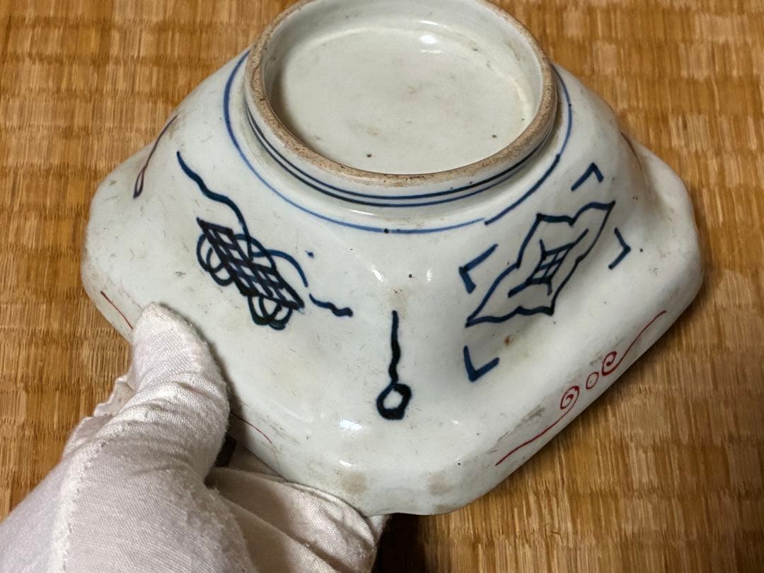 古伊万里 伊万里 色絵 金彩 四角鉢 小鉢 小皿 豆皿 三点 まとめて 時代物