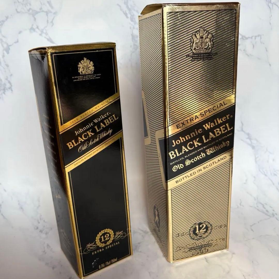 ジョニーウォーカー ブラック12年〈旧ラベル〉750ml & 1000ml 2本