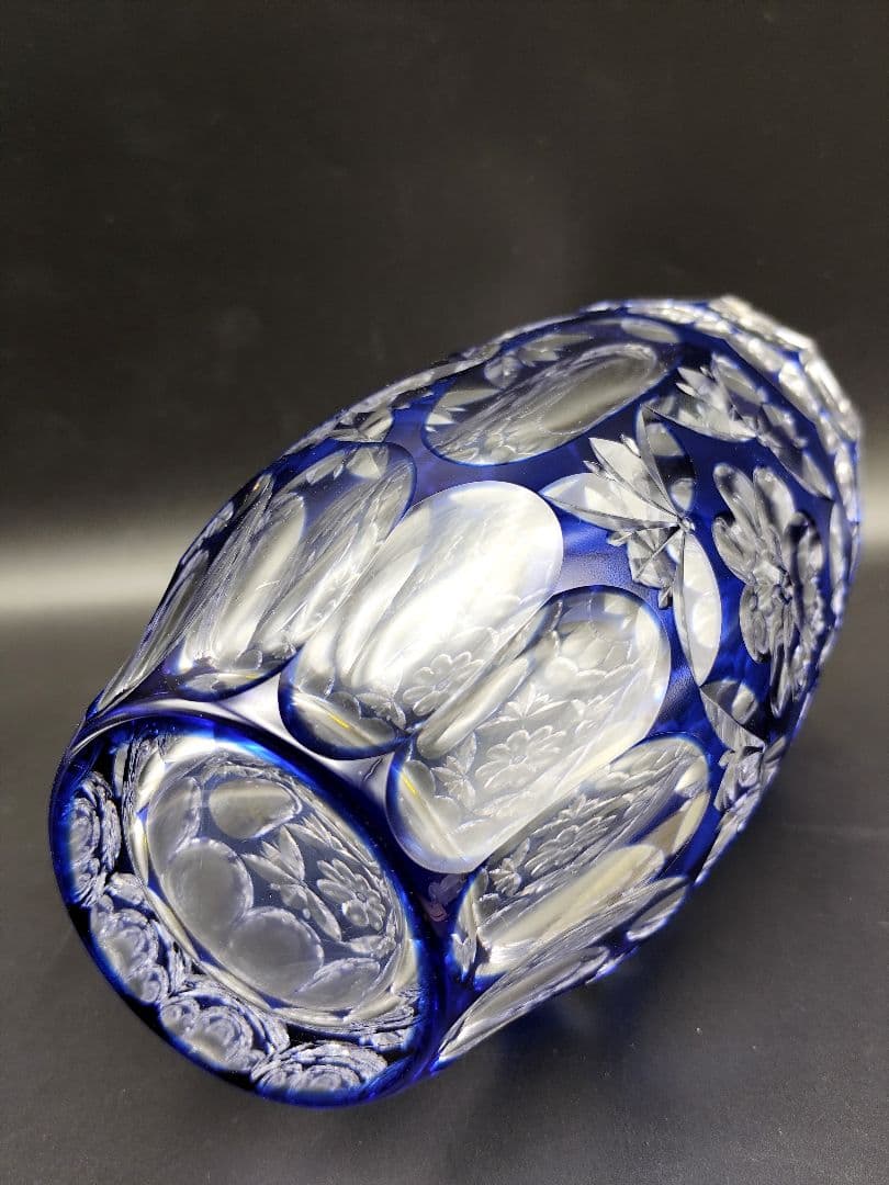 希少品☆伝統工芸士 篠崎清一 江戸切子 花器（切子、江戸切子、薩摩切子）