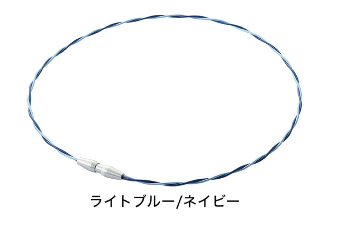 Phiten ファイテン ネックレス ワイヤートルネードライトブルー／ネイビー