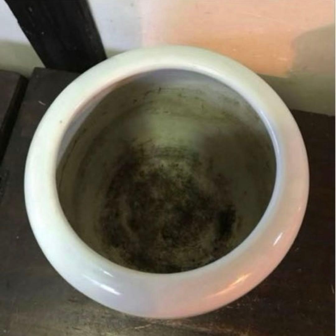 美品　陶器　白磁　火鉢　ヴィンテージ　鉢カバー　美しい白