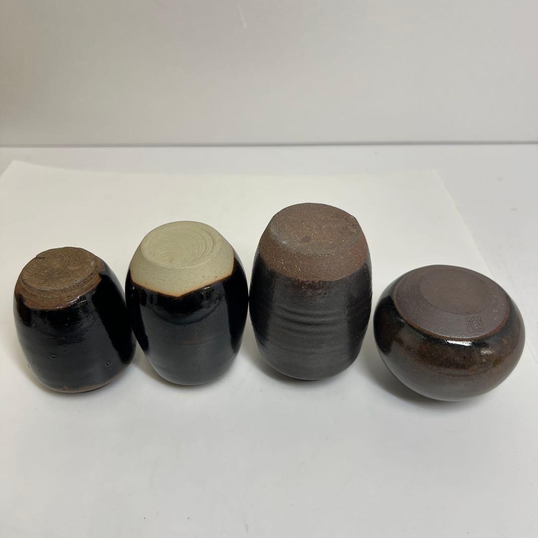☆茶3 茶入　極上蓋　4点セット　h9.5/9/8/6.5cm 東K7-1220