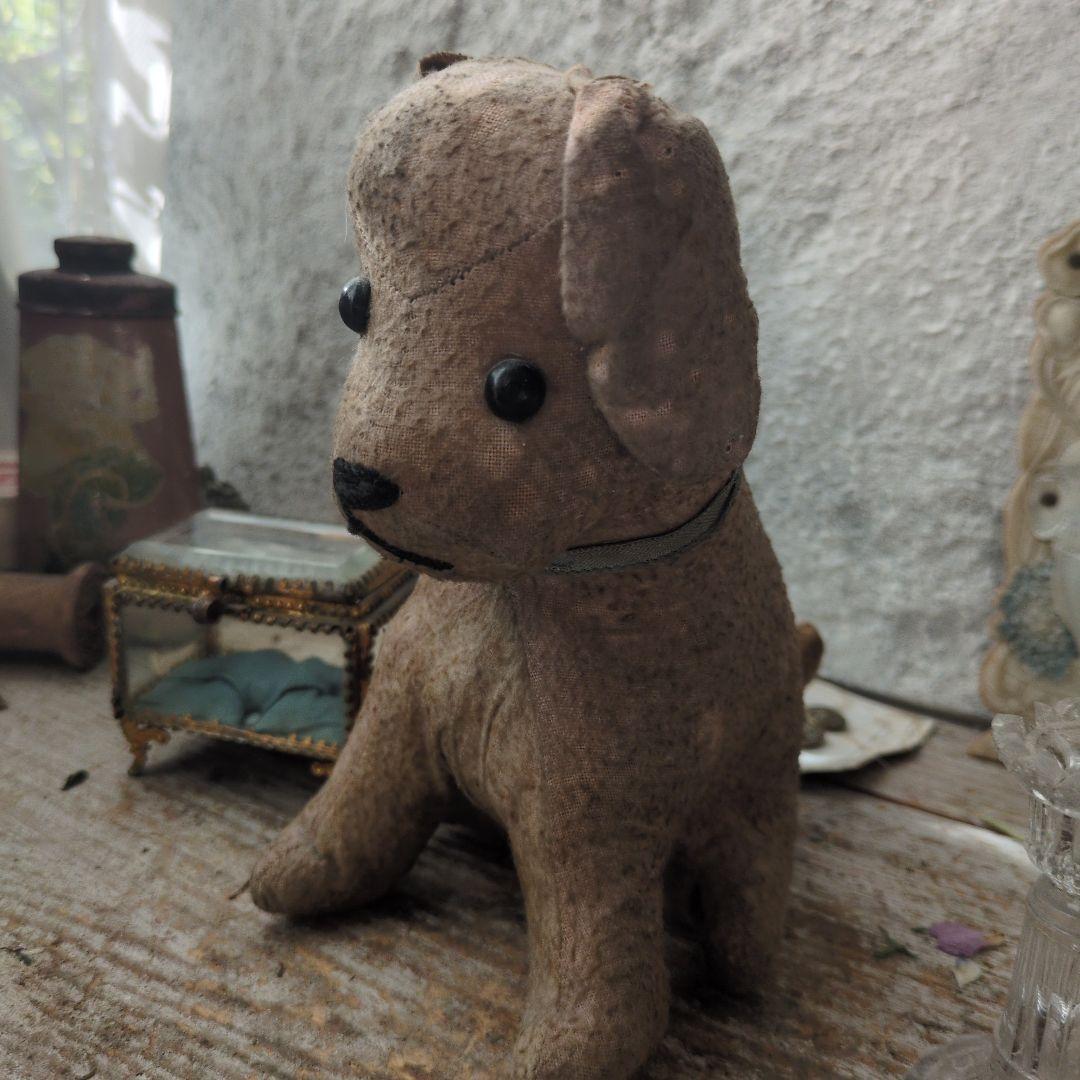 フランス　アンティーク　犬　ぬいぐるみ　わんこ　シャビー　ドール　人形