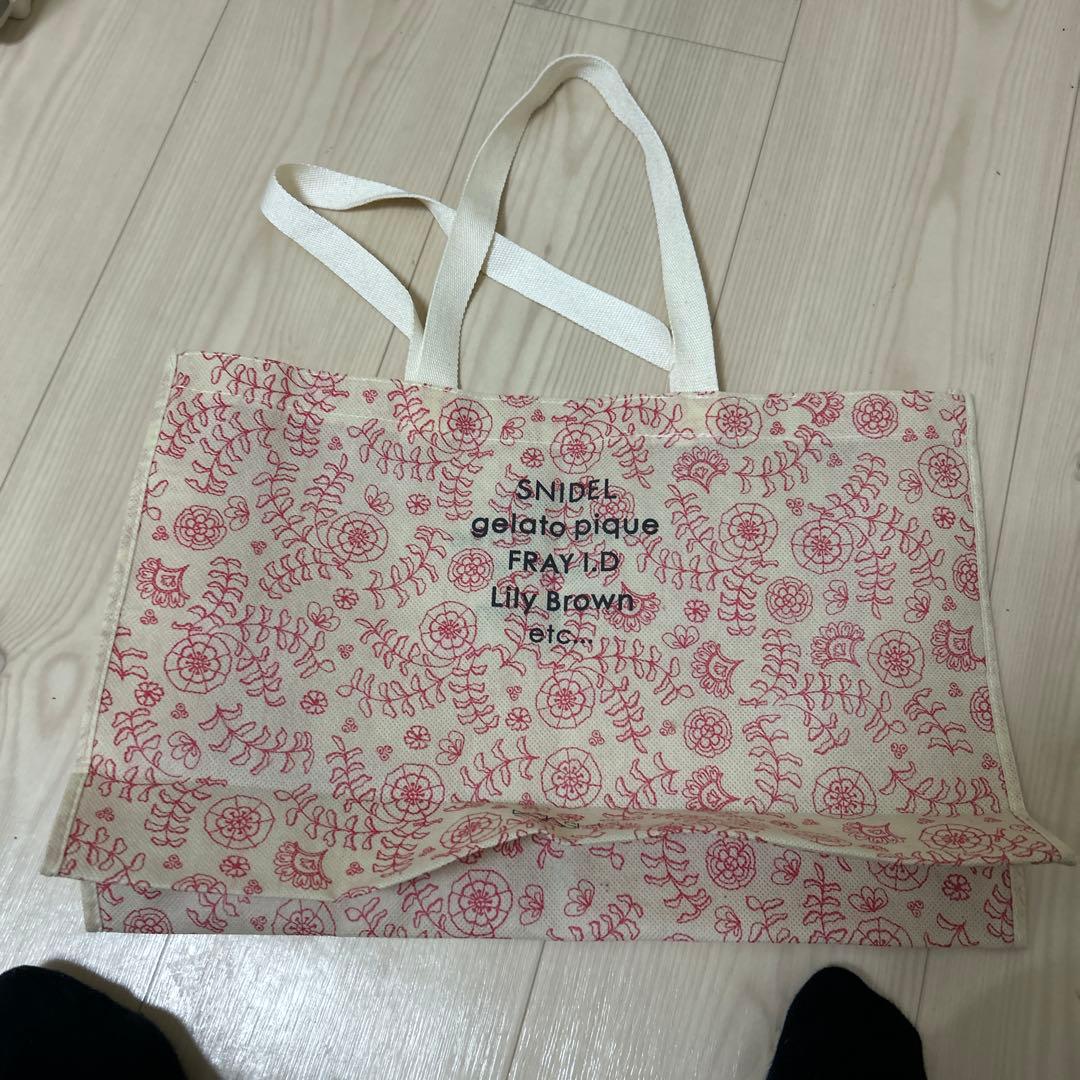 花柄キャンバスショッパー
