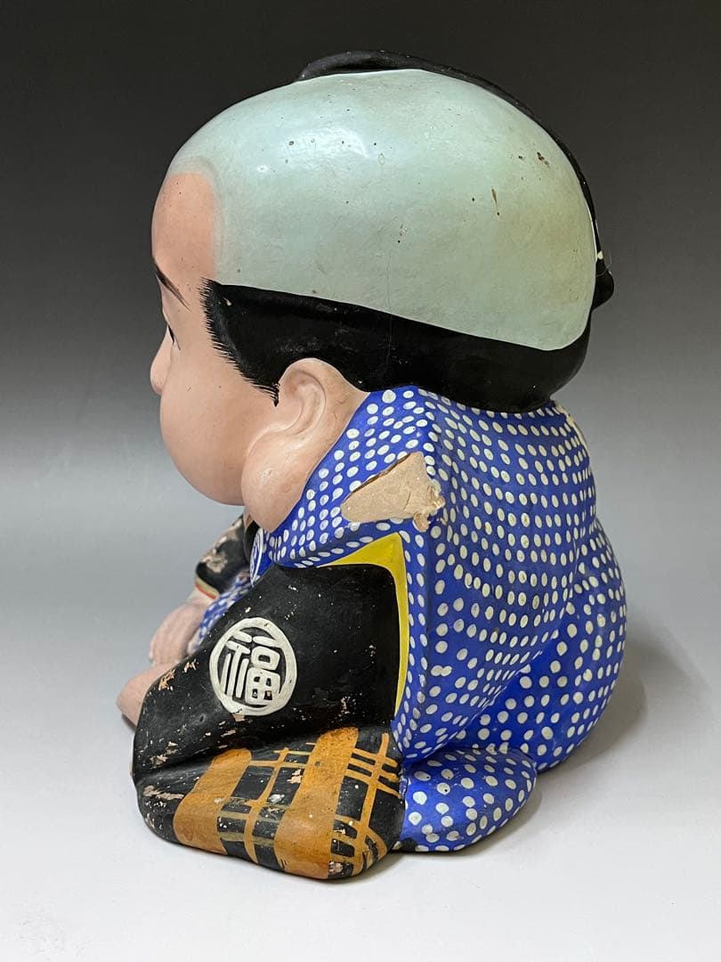 E689 博多人形　藤尾虎笑作福助人形　福助人形　日本人形　縁起物
