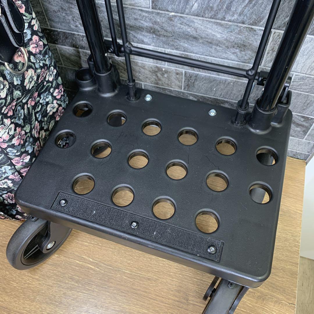 美品　島製作所　 ショッピングカー メロディ スムーズST　横押　歩行補助　花柄