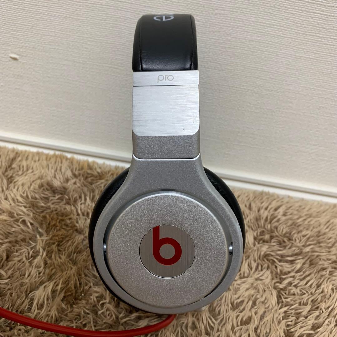 Beats Pro 有線ヘッドホン シルバー×ブラック カールケーブル付