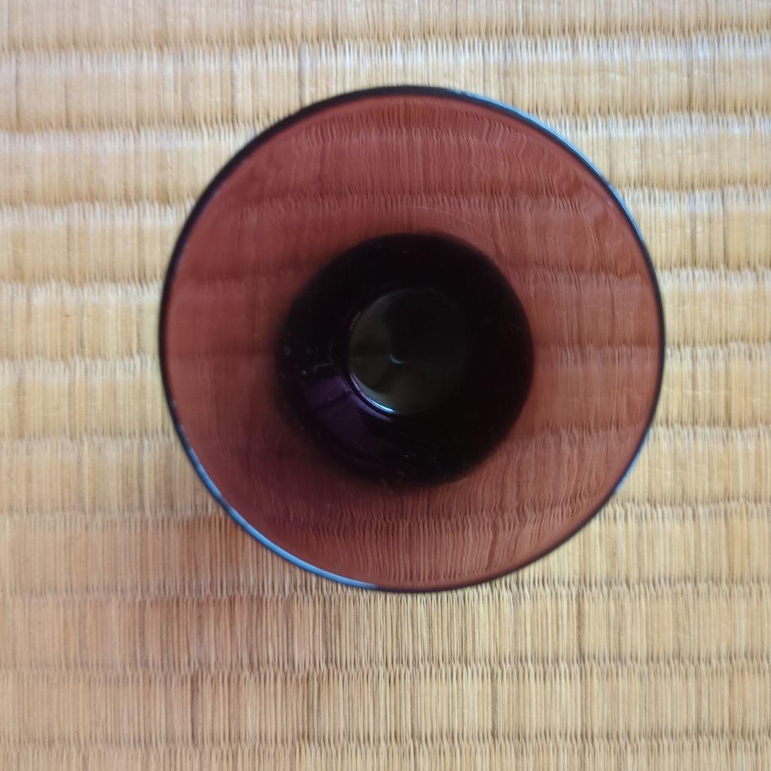 ダークパープルのガラスお猪口　びいどろ紫杯