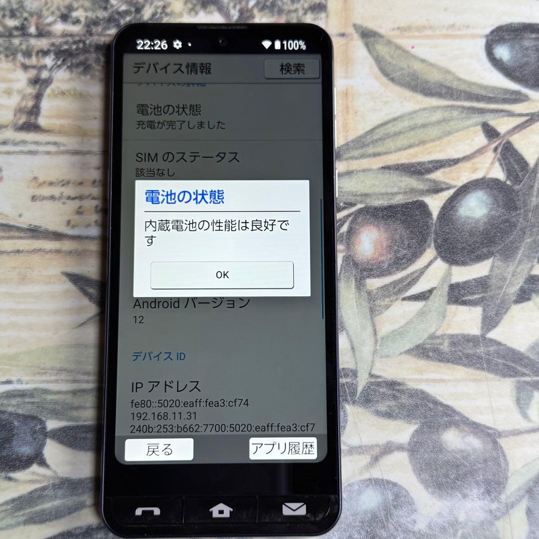 BASIO active ネイビー SHG09 64GB SIMフリー