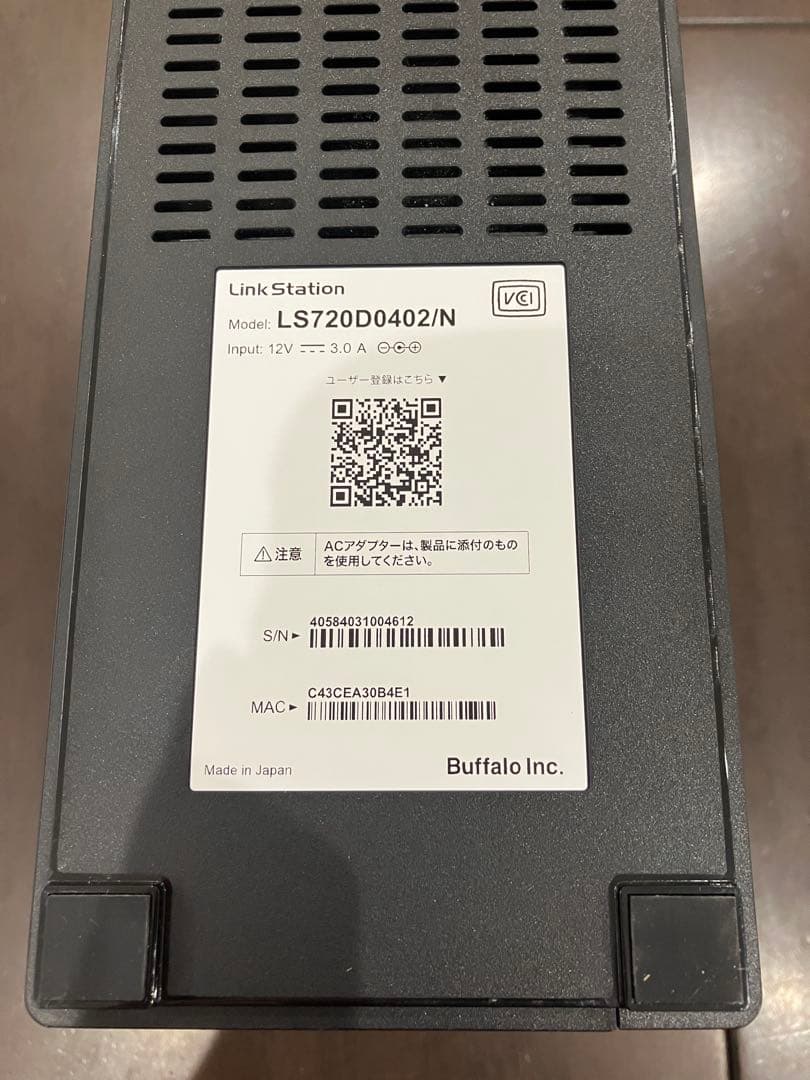 【ジャンク】BUFFALO LS720D0402/N HDDなし