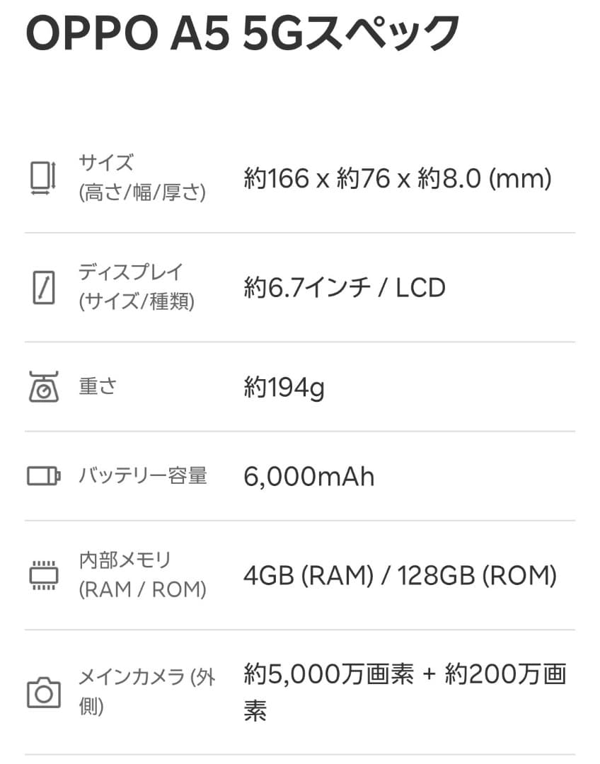 OPPO A5 5G 楽天　SIMフリー　箱無し　ケース付き