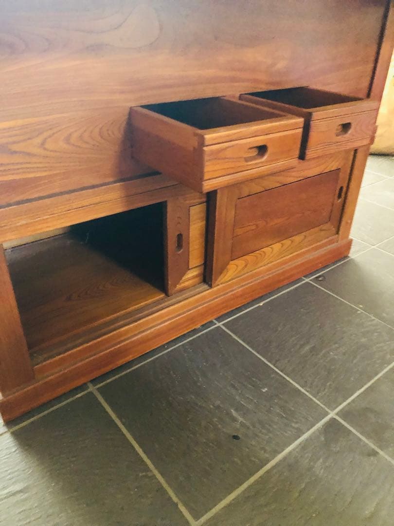木製　火鉢テーブル　アンティーク　椅子4脚付きセットHibachi table