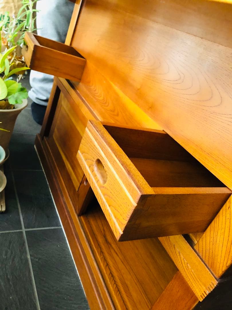 木製　火鉢テーブル　アンティーク　椅子4脚付きセットHibachi table