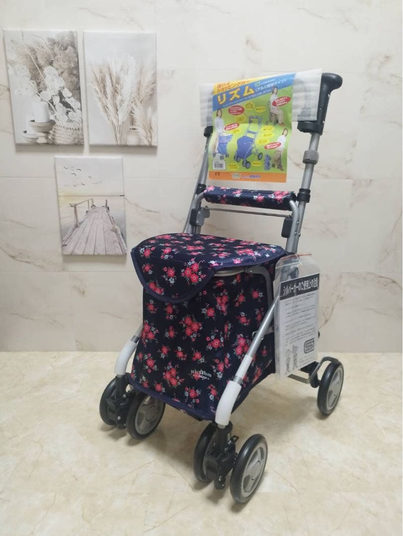 RWCリズム　花柄フローラル　シルバーカート　島製作所
