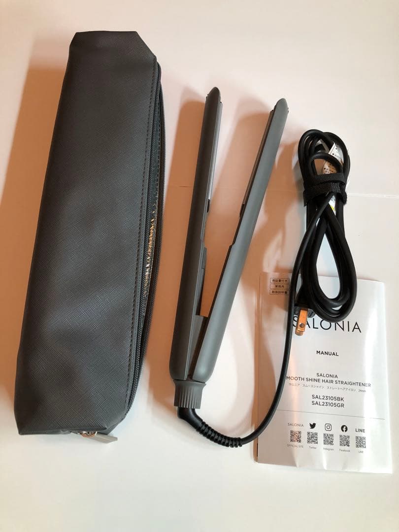 1回使用　SALONIA ストレートヘアアイロン スムースシャイン グレー