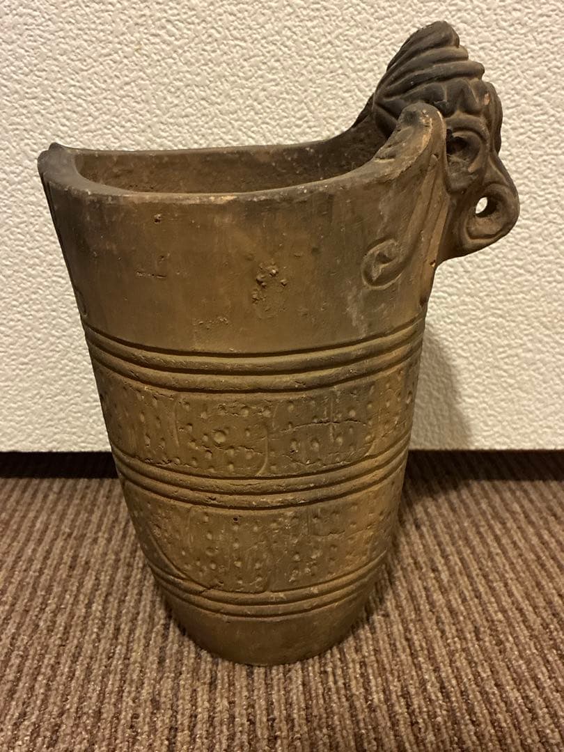 蛇頭土器　尖石遺跡　土器　骨董　アンティーク　縄文土器　発掘品　出土品　置物　像