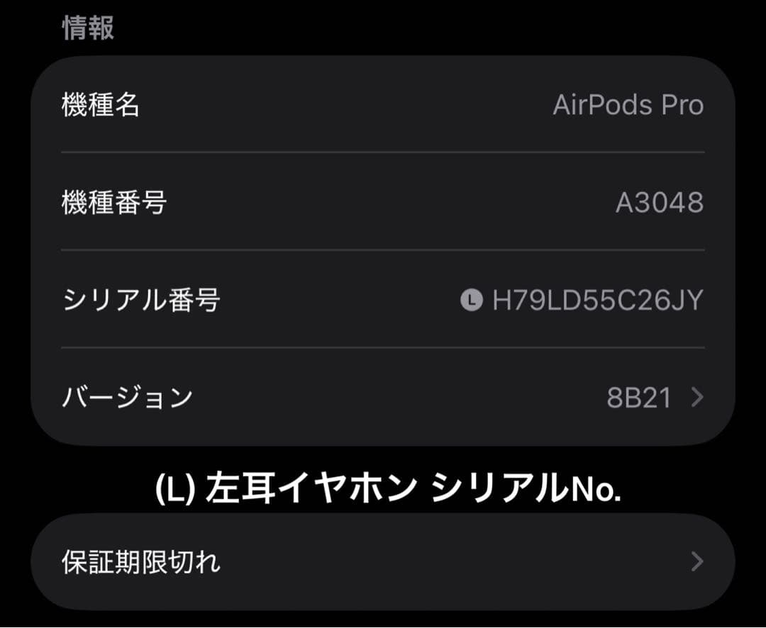 AirPods Pro2 ケース＋左イヤホンのみ
