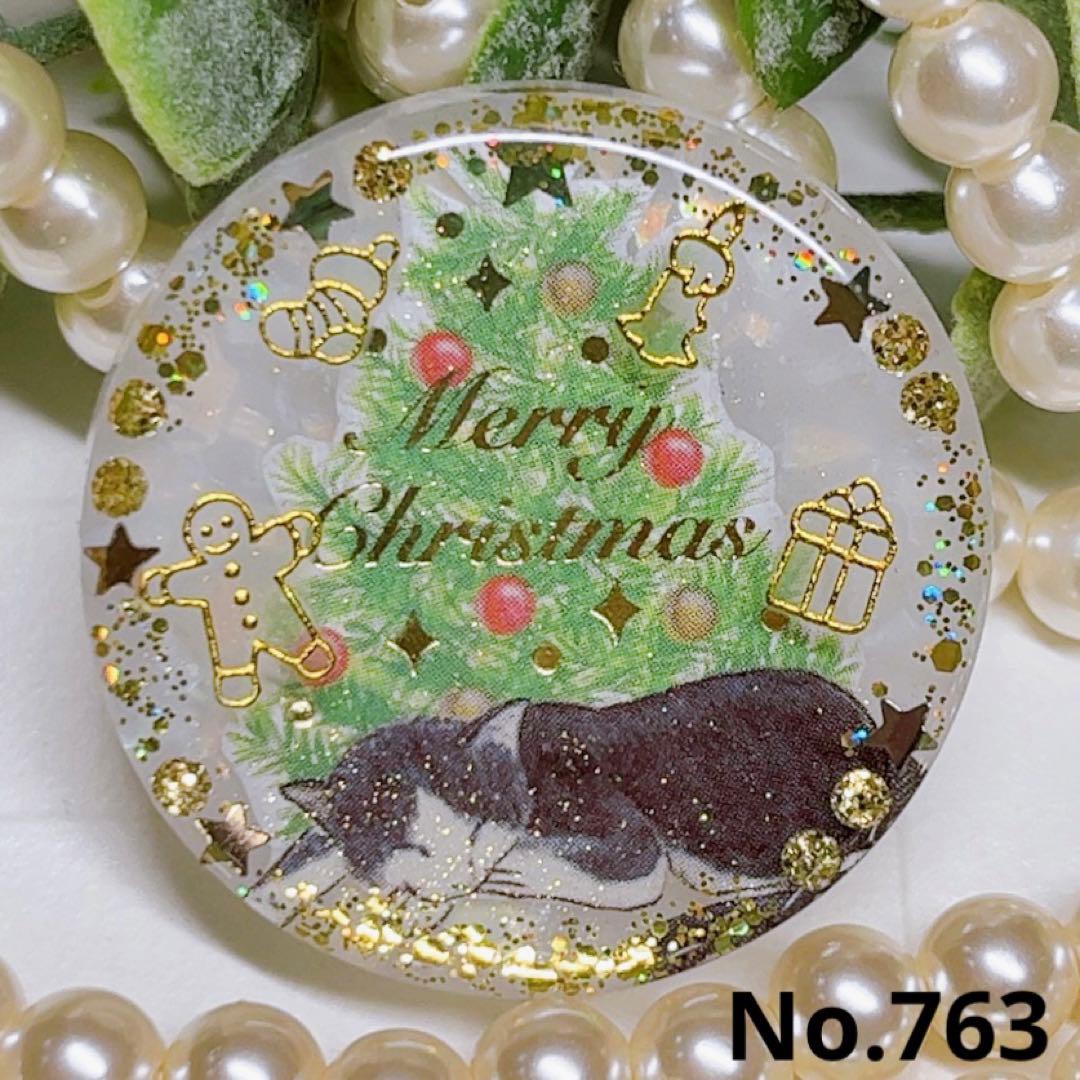 ひなた様お取置きです。レジンヘアゴム クリスマスツリーとハチワレ猫No.763