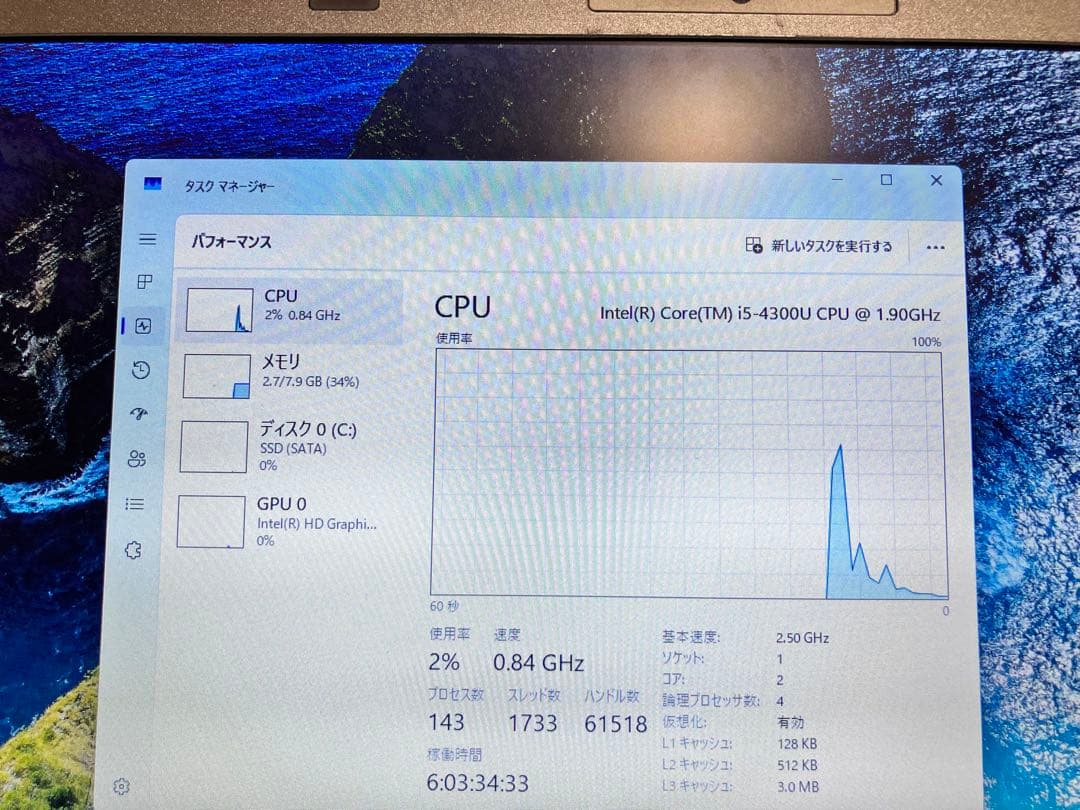 Let's note CF-SX 3/Core i5/メモリ8GB/SSD1TB