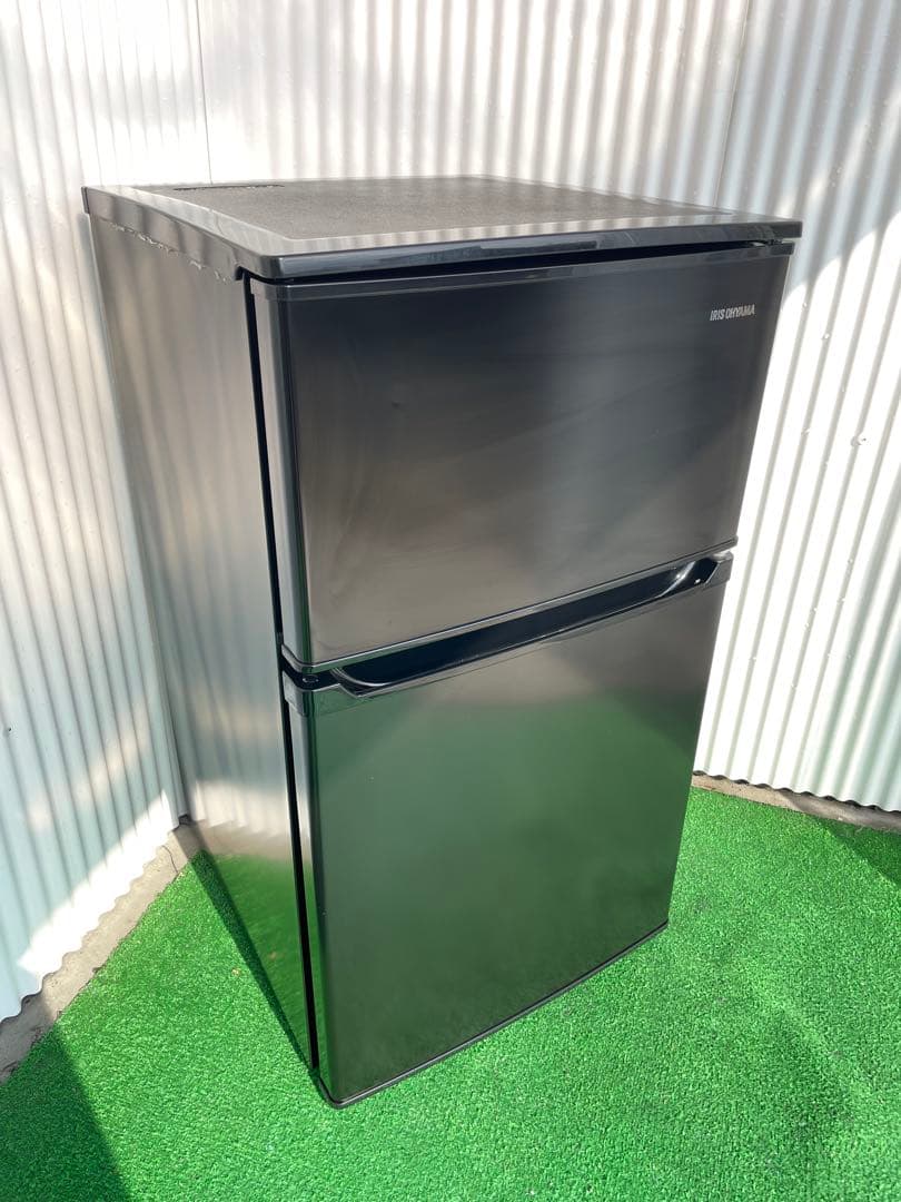 A07 アイリスオーヤマ 90L おしゃれブラック2ドア冷蔵庫 コンパクト 単身