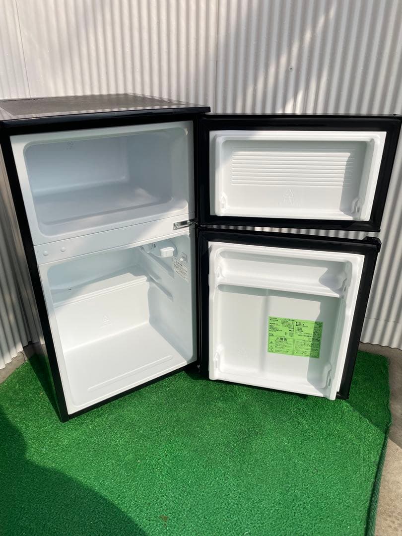 A07 アイリスオーヤマ 90L おしゃれブラック2ドア冷蔵庫 コンパクト 単身