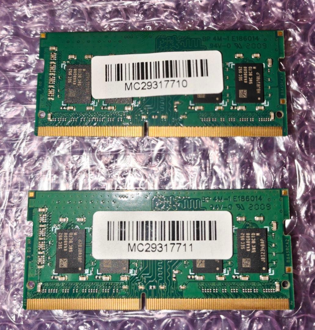 ADATA ノートPC メモリ 8GB 2枚セット PC4-2666V 正常品