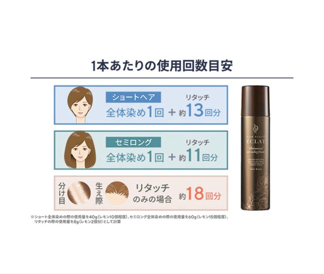 ヘアボーテエクラボタニカルエアカラーフォーム　up ダークブラウン150g×２本