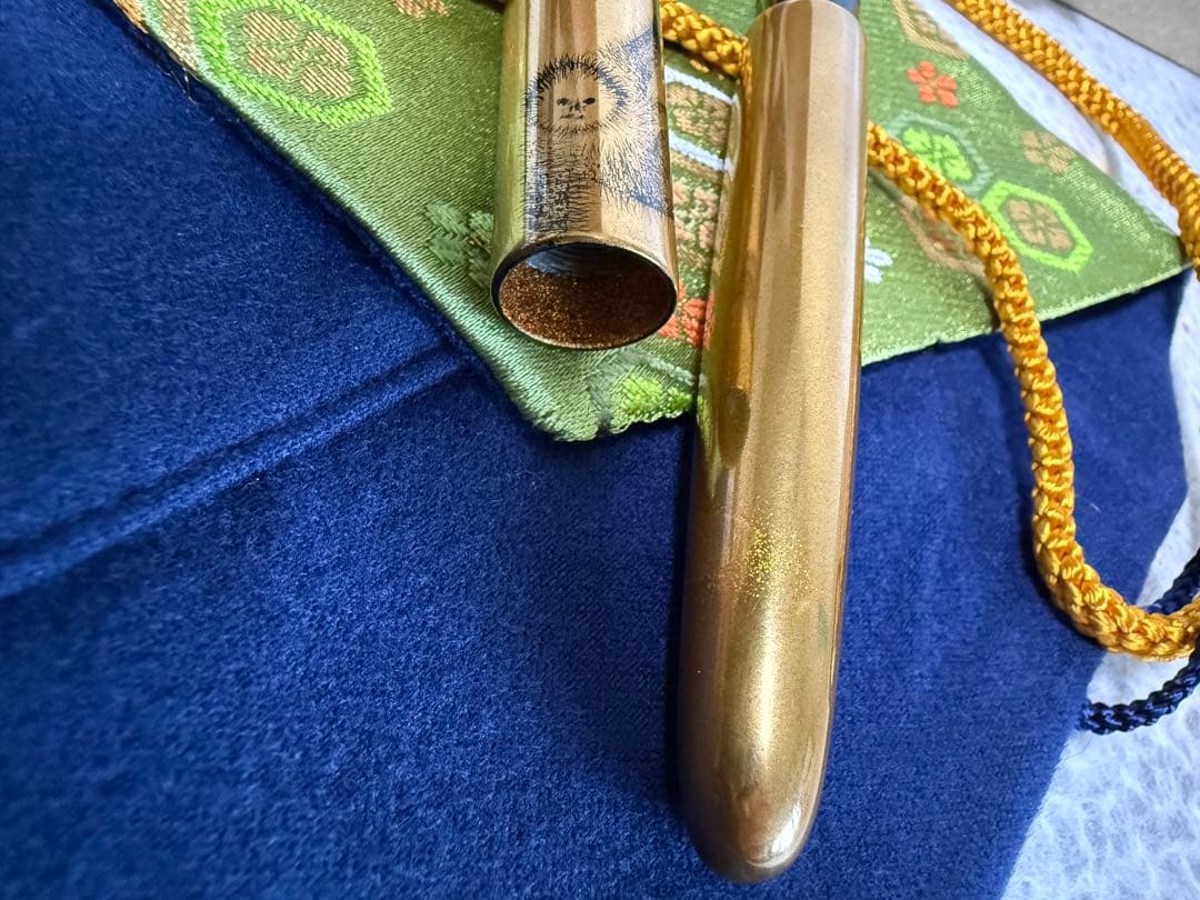 中屋万年筆-猿、NAKATA、纯金箔入れる、シガー、ロング
