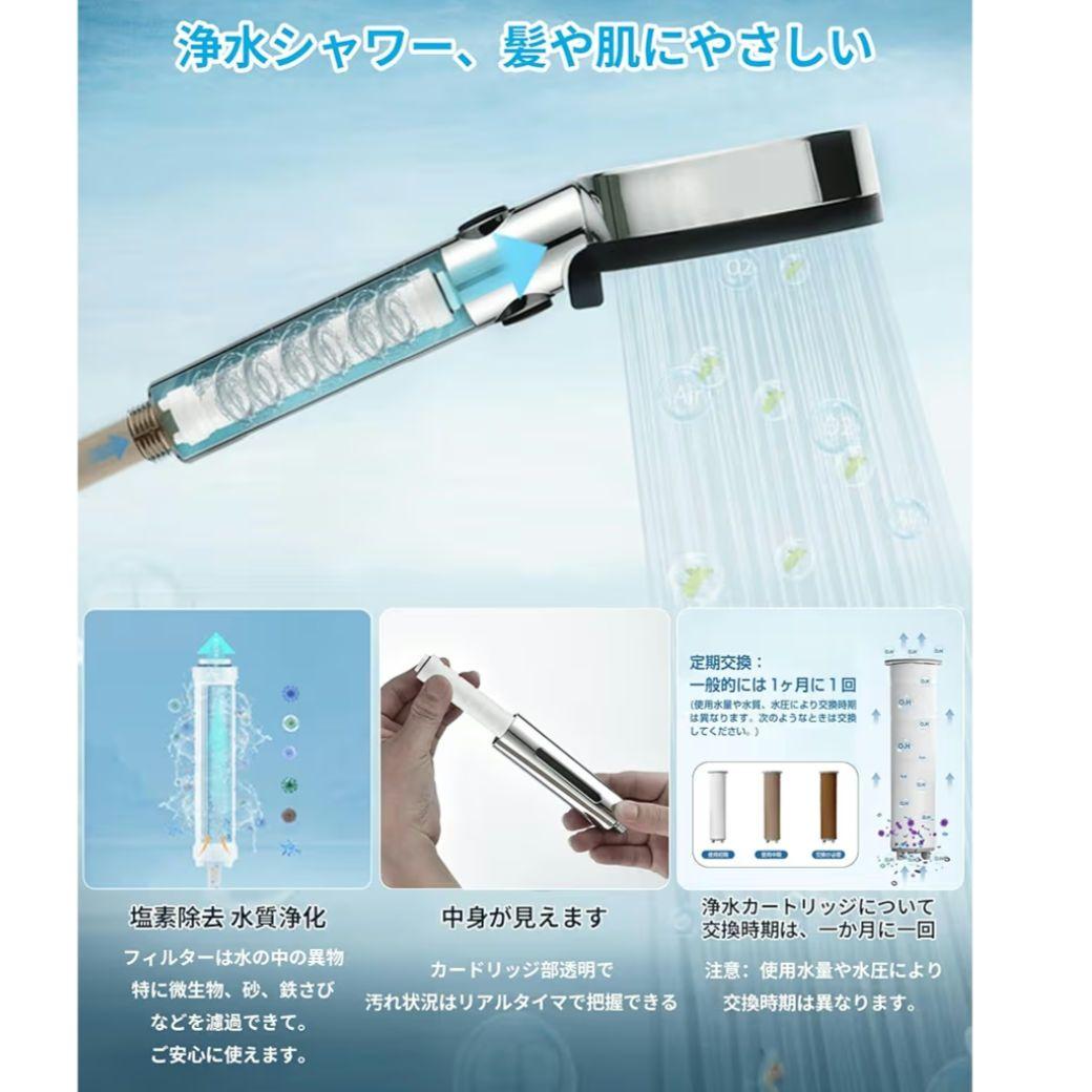 ✨新品✨シャワーヘッド マイクロナノバブル ホワイト 交換用フィルター付き