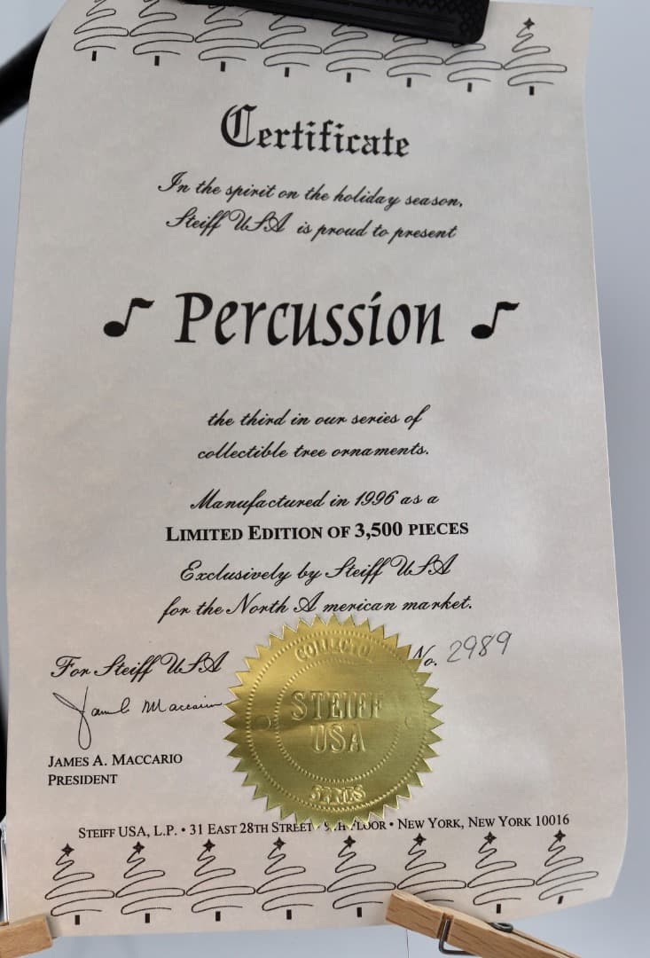PERCUSSION オーナメント・ベア 3,500体 USA限定品 証明書付き