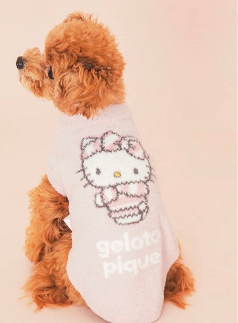 サンリオジェラピケ猫犬ふわもこスムーズィープルオーバーSサイズ