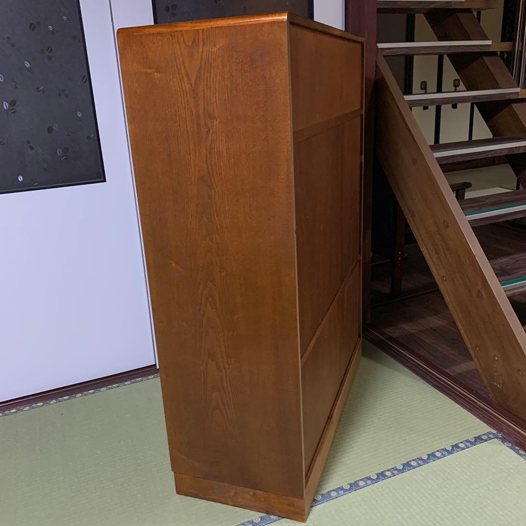 昭和レトロ　茶箪笥 水屋箪笥ガラス戸 和家具 アンティーク 収納棚 たのメル便