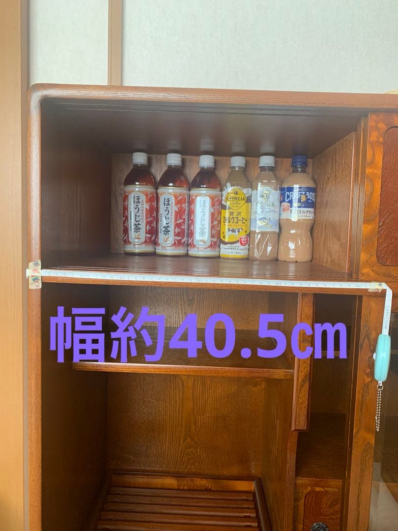 昭和レトロ　茶箪笥 水屋箪笥ガラス戸 和家具 アンティーク 収納棚 たのメル便
