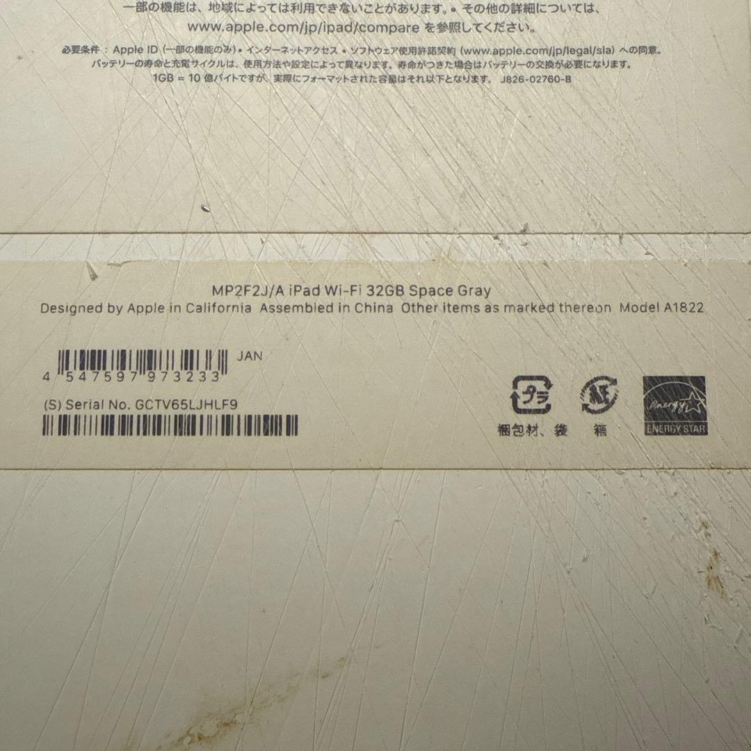 Apple iPad 第5世代（2017） 充電器・イヤフォン付き